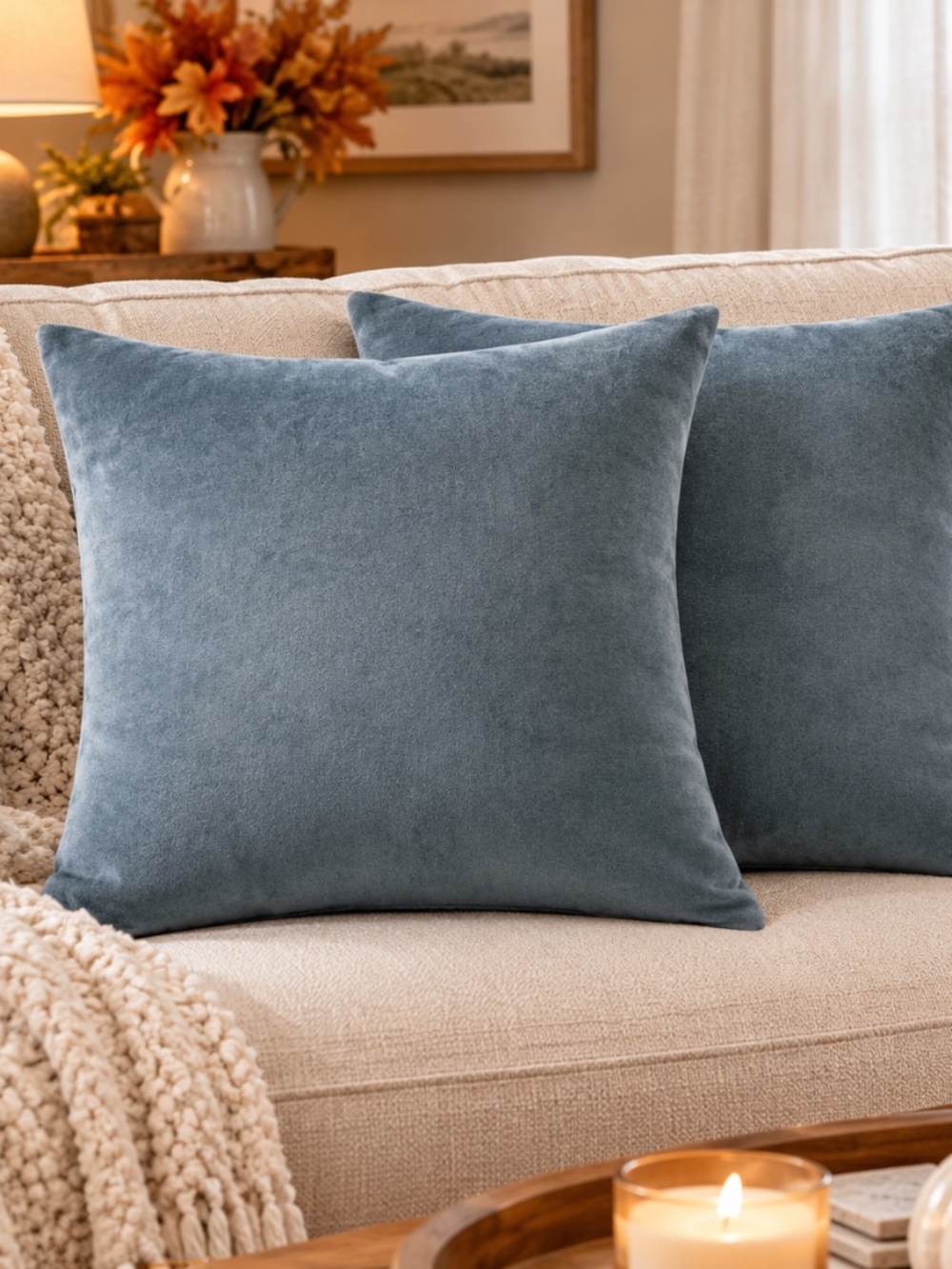 Decorative Velvet Throw Pillow Covers Set Of Two